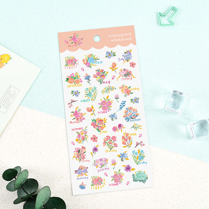 墨格monogram贴纸随心配手帐装饰素材可爱ins简约标签电脑手机个性