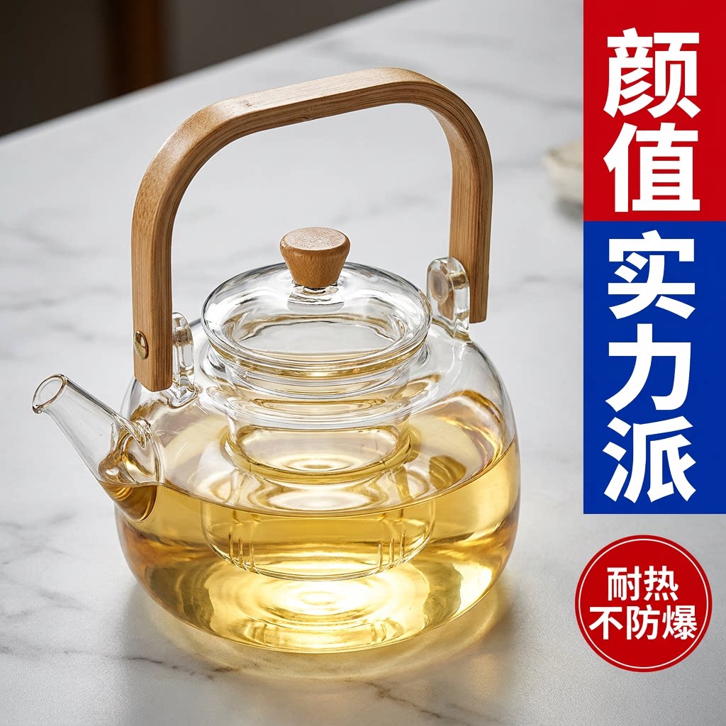 轻奢玻璃茶壶泡茶家用煮茶壶图片