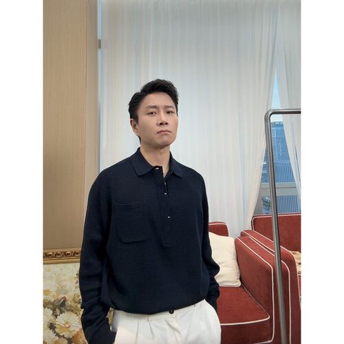 SEASONMARK早秋老钱风针织polo衫商务休闲百搭松弛感长袖男士卫衣