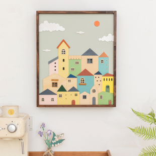 阿楹 创意餐厅电表箱开关装饰画走廊尽头儿童房插座变电箱盒遮挡