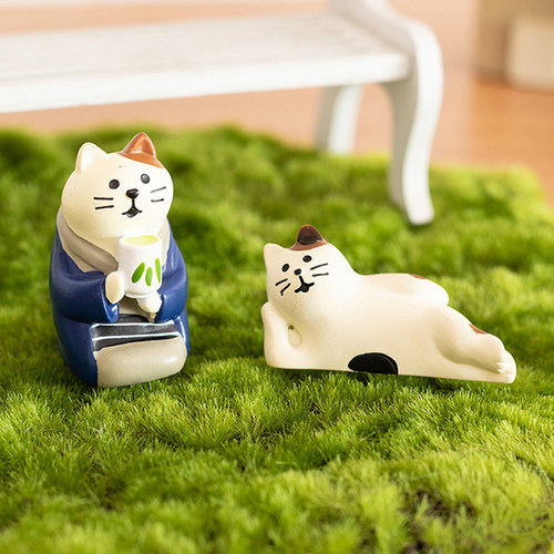 日式微景观装饰摆件三花猫小玩具