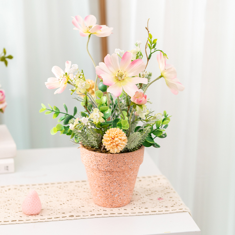 艺术浪漫窗台桌面仿真花盆栽摆件