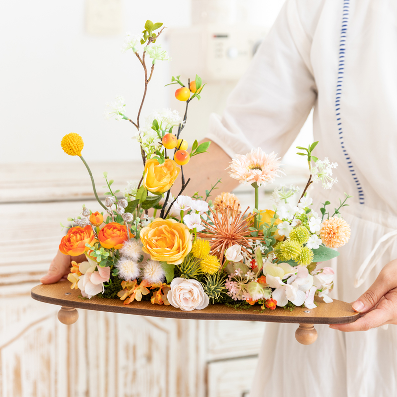 阿楹 高级感莫奈花园造景彷真花会议室餐桌覆古创意装饰摆饰礼物