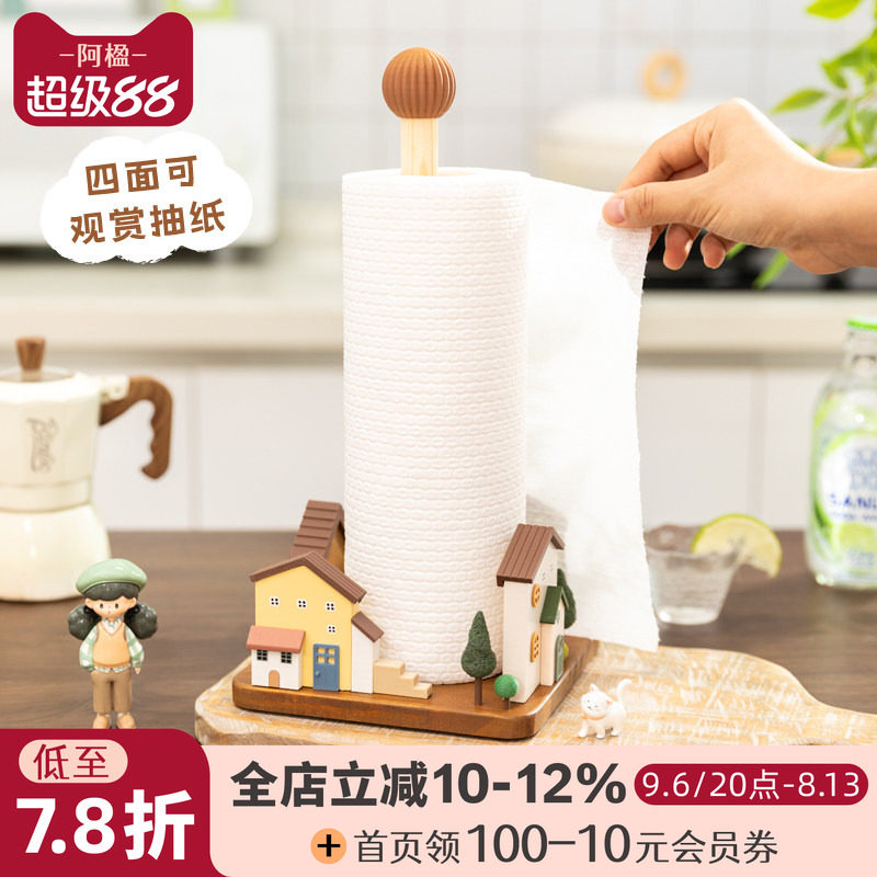 创意可爱厨房吸油卷纸保鲜膜架子图片