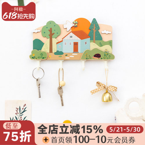 立体童话钥匙挂钩墙面可爱装饰画