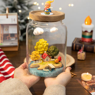 阿楹 微观造景工位玄关电视柜摆件氛围夜灯盲盒展示有意思小礼物