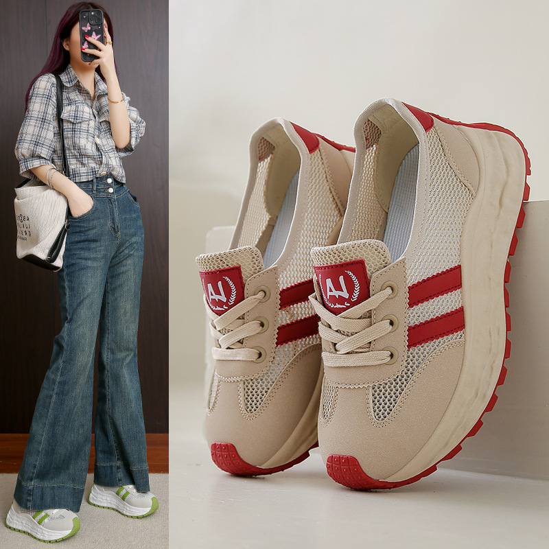 2025小白鞋子春季新款韩版ins女学生休闲厚底透网百搭凉鞋ZY2507