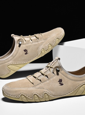 跨境爆款LDECK头层真皮男鞋低帮休闲鞋子马丁鞋男八爪鱼大码鞋子