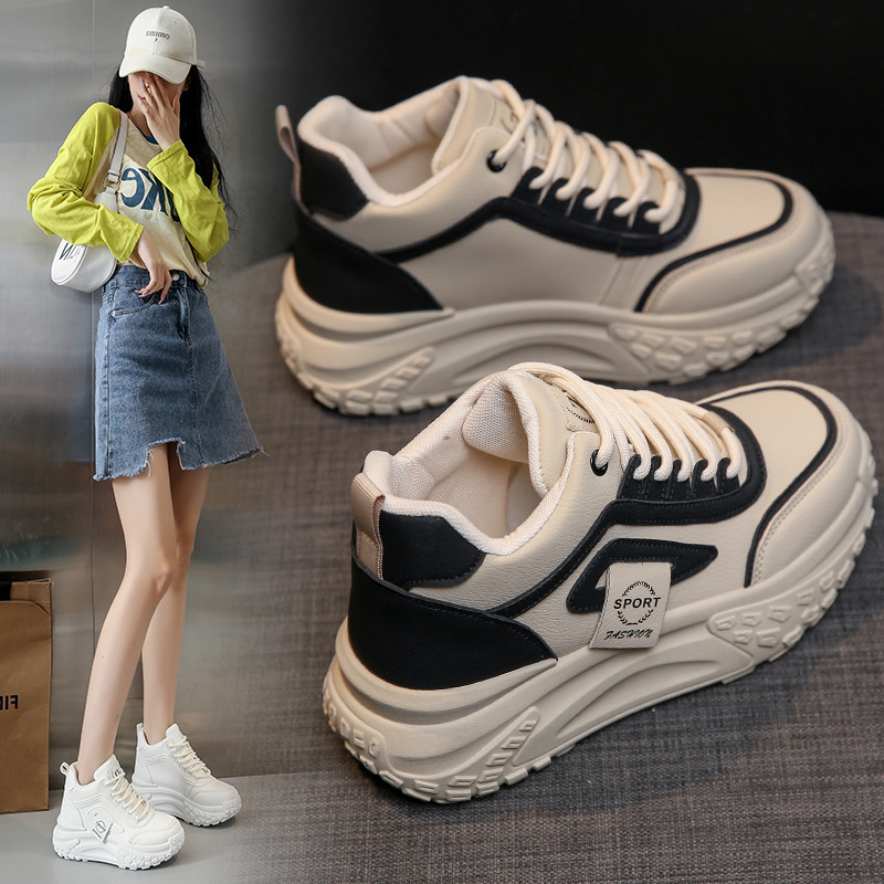 ins韩版厚底高帮老爹鞋2024秋季新款学生跑步运动鞋增高休闲Q036