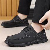 真皮中年人爸爸鞋 春夏男士 皮鞋 平底防滑代发头层牛皮休闲老年