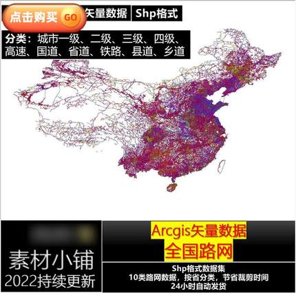 全国路网shp矢量数据下载arcgis道路合集高速国道省道铁路县乡道