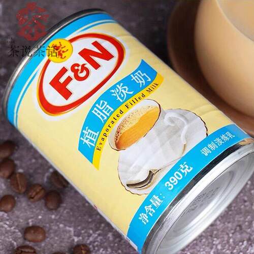 马来西亚进口FN星狮植脂淡奶调制淡炼乳奶茶饮品咖啡390g*5罐商用