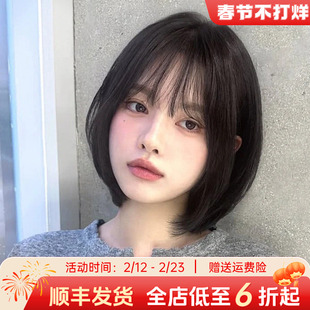短发假发女全头套真人发丝2025新款高端自然真发光头专用无痕发套