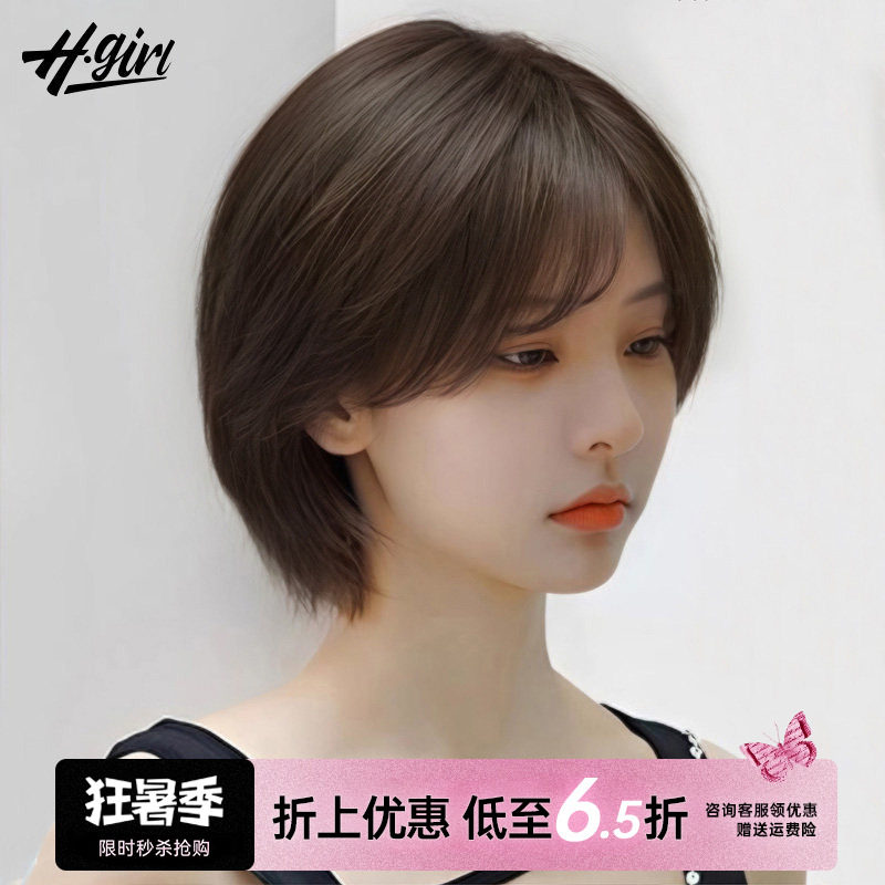 假发全头套女真人发丝旗舰店高端无痕自然全真发头套中老年女短发
