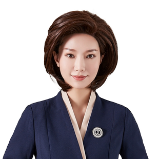 新闻联播上镜主持人专用假发女全头套混发定型