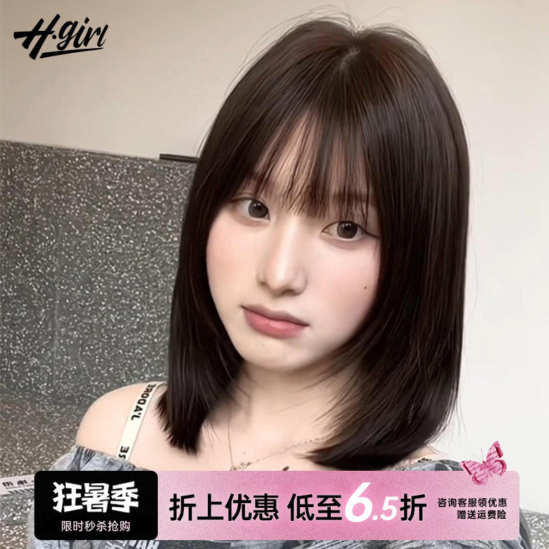 短发假发女全头套真人发丝递针