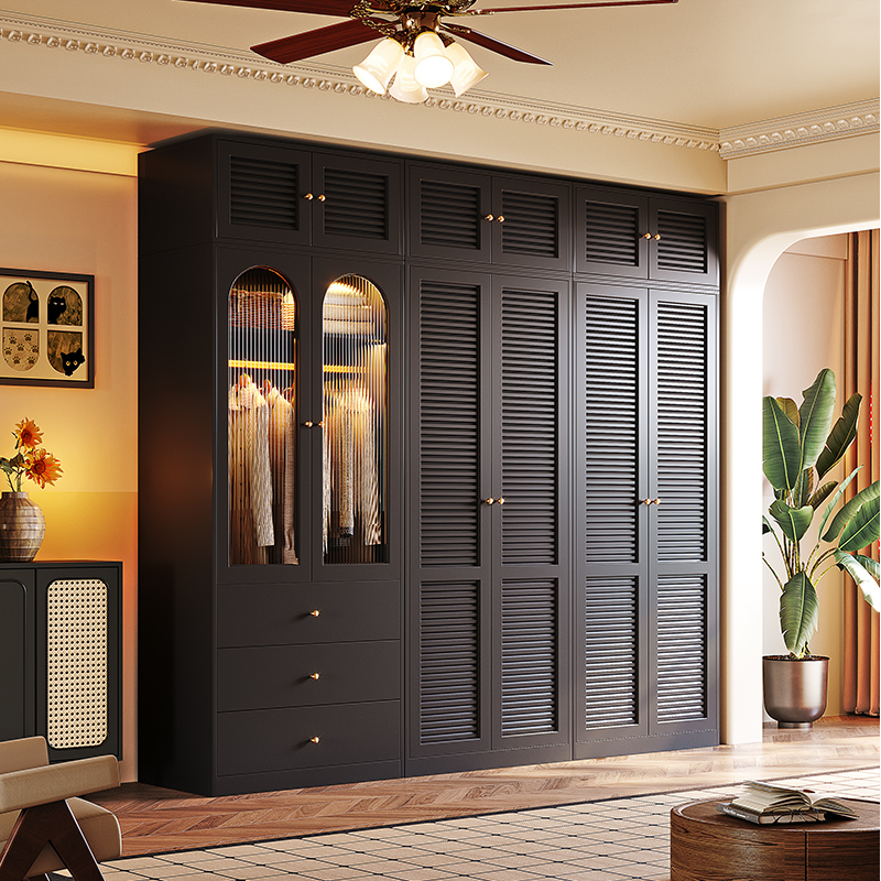 中古风衣柜家用卧室对开门收纳柜