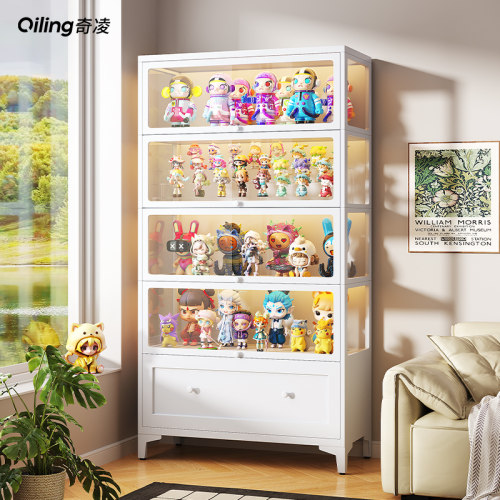 奇凌手办展示柜玻璃门带抽屉