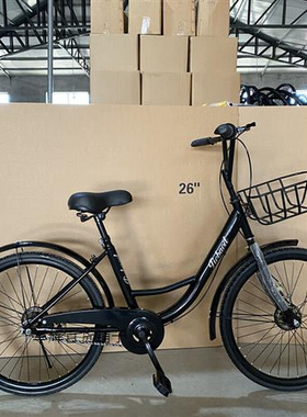 24/26寸实心胎免充气自行车成人男女学生单车ofo共享单车同款轴承