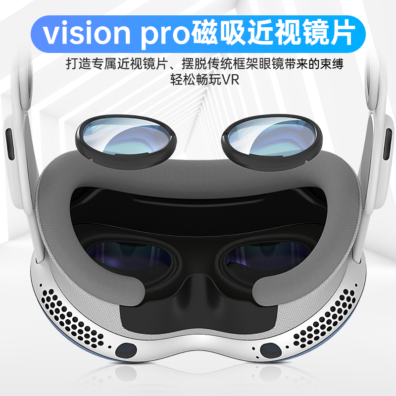 适用Apple苹果Vision Pro近视眼镜防蓝光镜片镜框磁吸定制VP