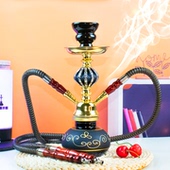 烟雾水壶水烟全套装 小号阿拉伯水烟家用单双人玻璃优质高度28厘米