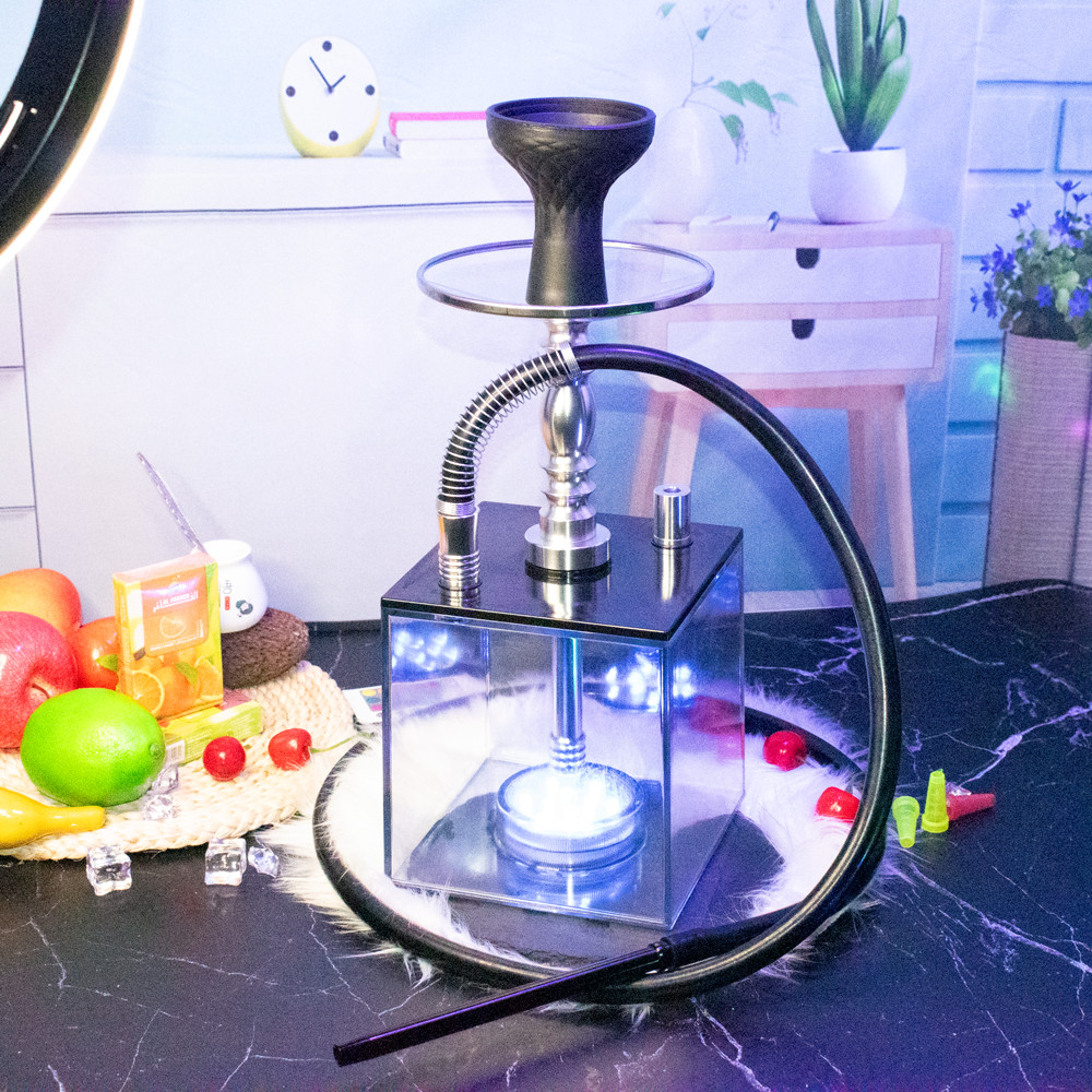 来一壶水烟全套阿拉伯水烟套装酒吧亚克力锌合金双管led彩灯家用