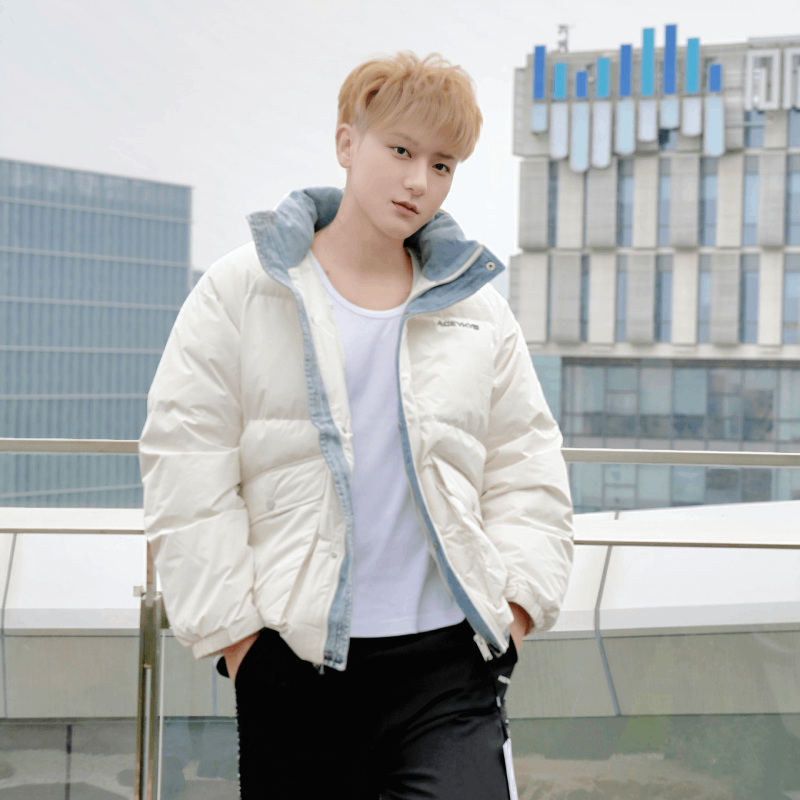 YKYB黄子韬假两件羽绒服潮流基础简约多巴胺男女同款保暖外套秋冬