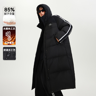 中性蓄热内胆鸭绒长款 2024冬季 黑色羽绒服 YKYB黄子韬主理品牌