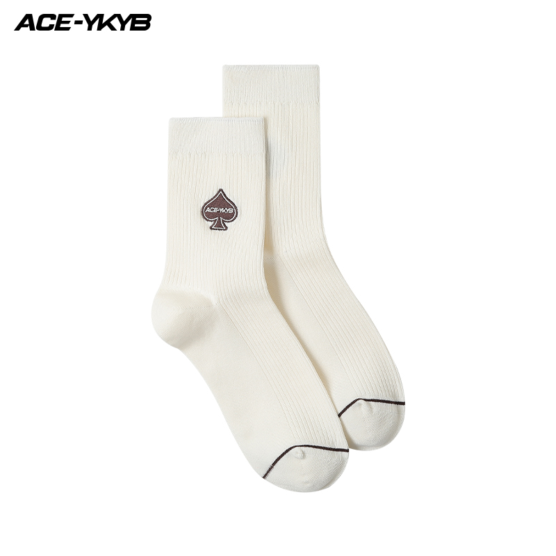 YKYB吸湿排汗情侣棉个性中筒袜