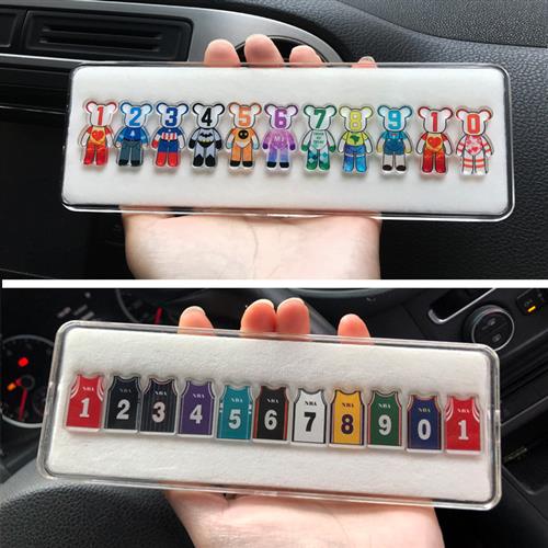 汽车临时挪车电话号码牌女暴力熊高端网红男球衣停车牌创意潮数字