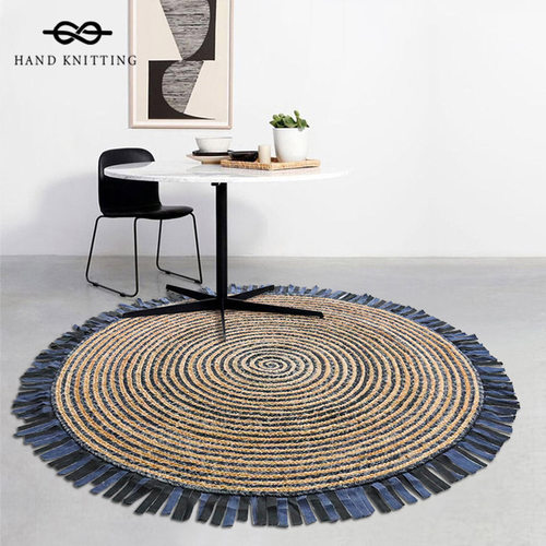 手工编织客厅圆法式民宿酒店地毯