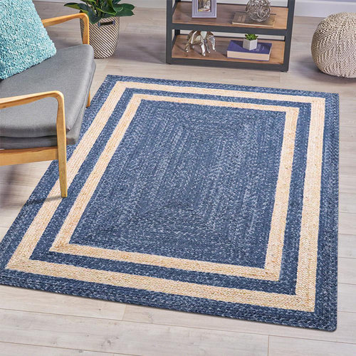 手工牛仔布黄麻客厅民宿美式地毯