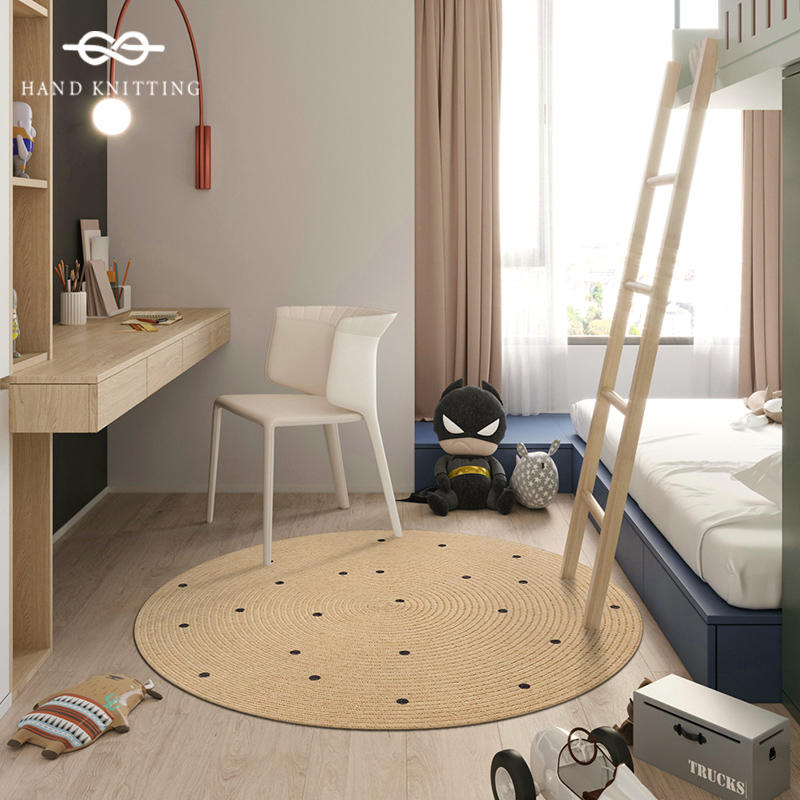 天然黄麻地毯儿童房ins风爬行垫