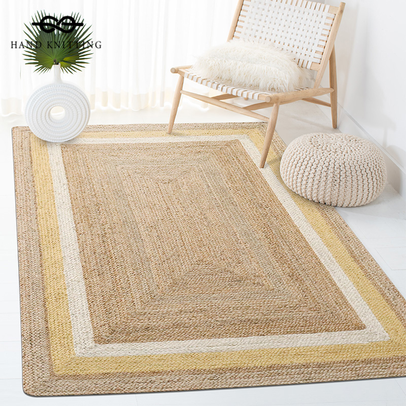 手编黄麻地毯客厅茶几设计师地垫