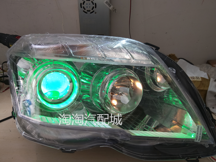 适用于08-12老款奔驰GLK300大灯总成改装透镜氙气灯恶魔眼日行灯