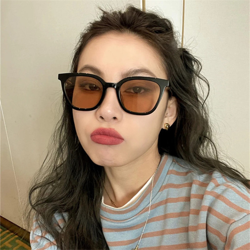 新款gm太阳镜同款tom韩版墨镜男女网红复古直播茶色素颜眼镜