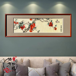 纯手工青梧苏州刺绣花卉风景客厅办公室卧室装 饰送礼苏绣成品挂画