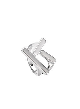 光面条状几何ins不规则戒指男