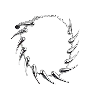 几何银刺异形不规则金属项链轻奢高级感夸张颈链男女锁骨链不掉色