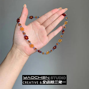 Bright cluster flowers项链 Vintage古着