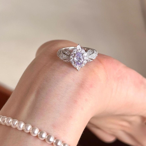 超闪淡紫色清冷感小众设计精致