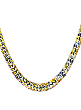 淬火古巴链钛钢项链男潮嘻哈