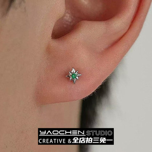 八芒星螺紋養(yǎng)耳洞耳釘男小眾設計高級感氣質(zhì)耳環(huán)睡覺免摘ins耳飾