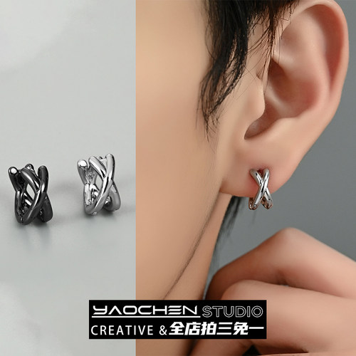 李松河同款缠绕耳环男小众高级感