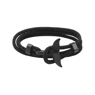 鲸鱼尾手绳男船锚海军手链女ins小众设计编织绳男潮红绳情侣简约