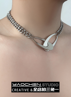 几何不规则金属缠绕赛博朋克小众高级感男女项链2024新款配饰