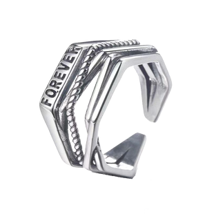 复古亘古男士开口戒指男潮指环个性小众高级感ins潮流时尚配饰品