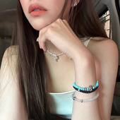 十字架串珠手链女款 小众设计高级感手串情侣闺蜜手饰 2024年新款