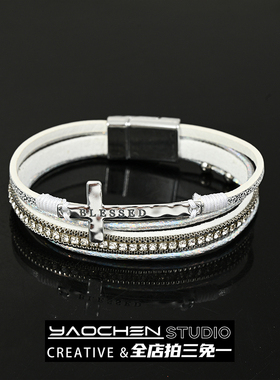 Vintage古着Leathercross手链