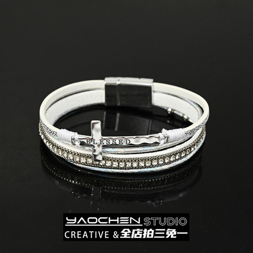 Vintage古着Leathercross手链